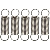 sourcing map 0.4x4x15mm acero inoxidable pequeño gancho doble tensión de resorte 5pcs